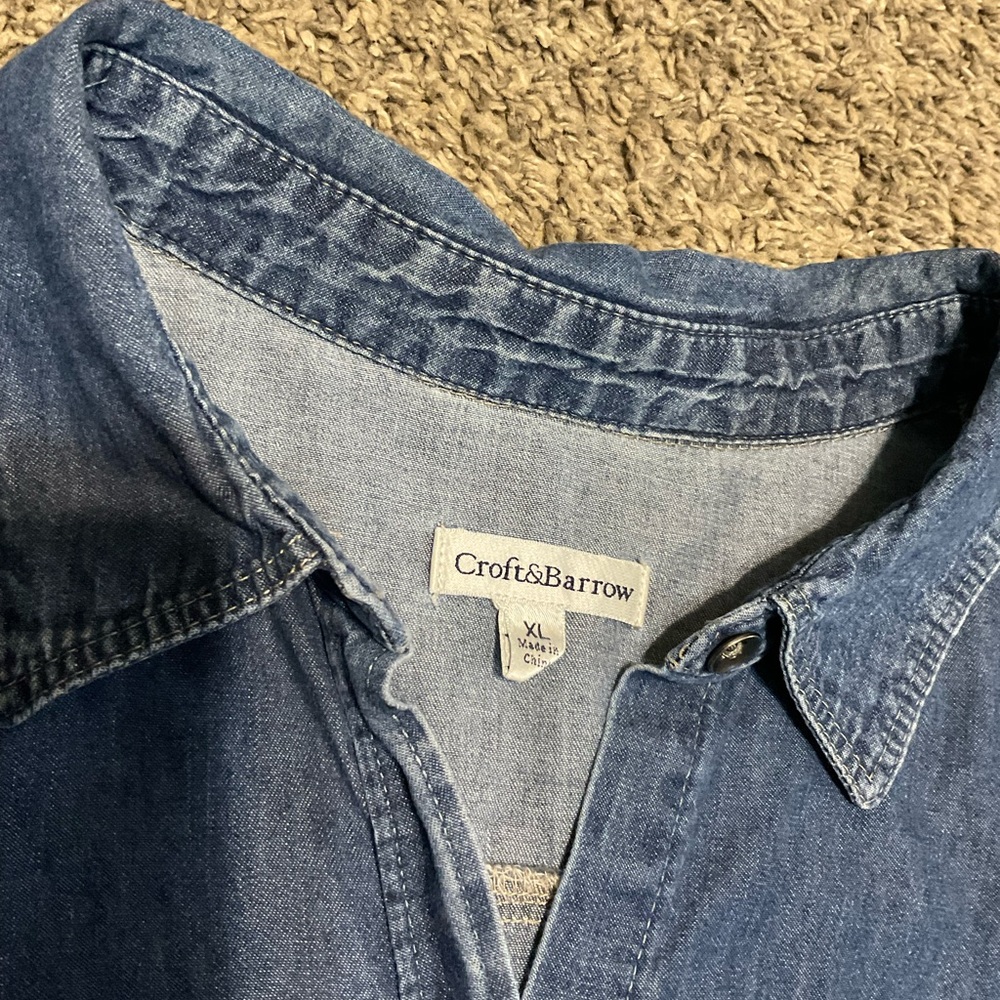 Croft & Barrow Classic Chambray Denim Shirt XL - Picture 3 of 5